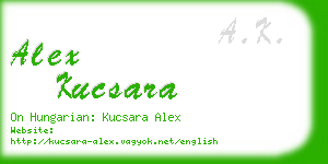 alex kucsara business card